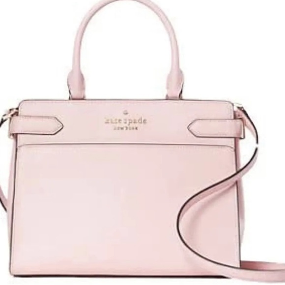 kate spade Handbags - Kate Spade Staci Cameron Medium Top Zip Satchel Crossbody Chalk Pink Leather
